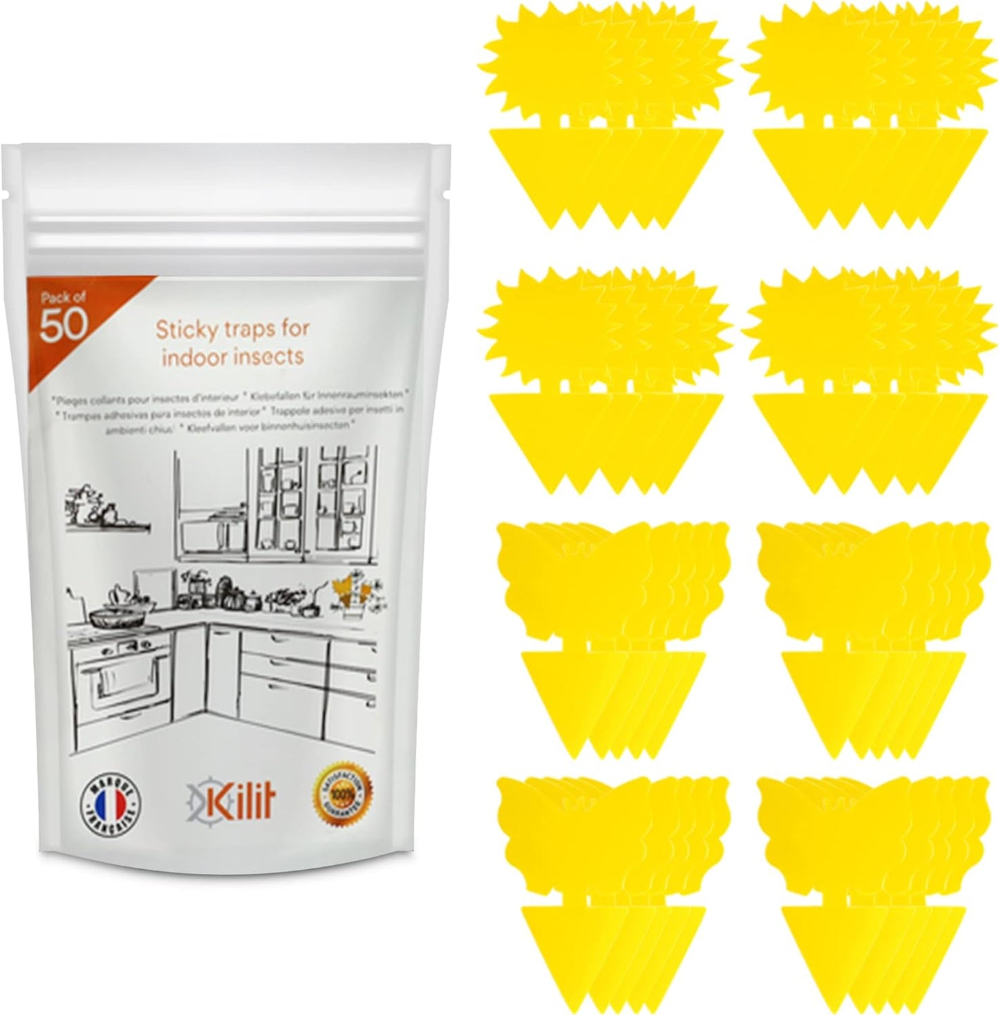 Pièges à Moucheron et à Insectes Autocollant Jaune Double Face