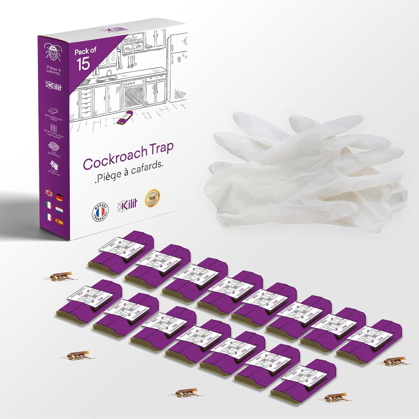 Pièges à Cafards - Pack complet Anti cafard professionnel Répulsif sans insecticide