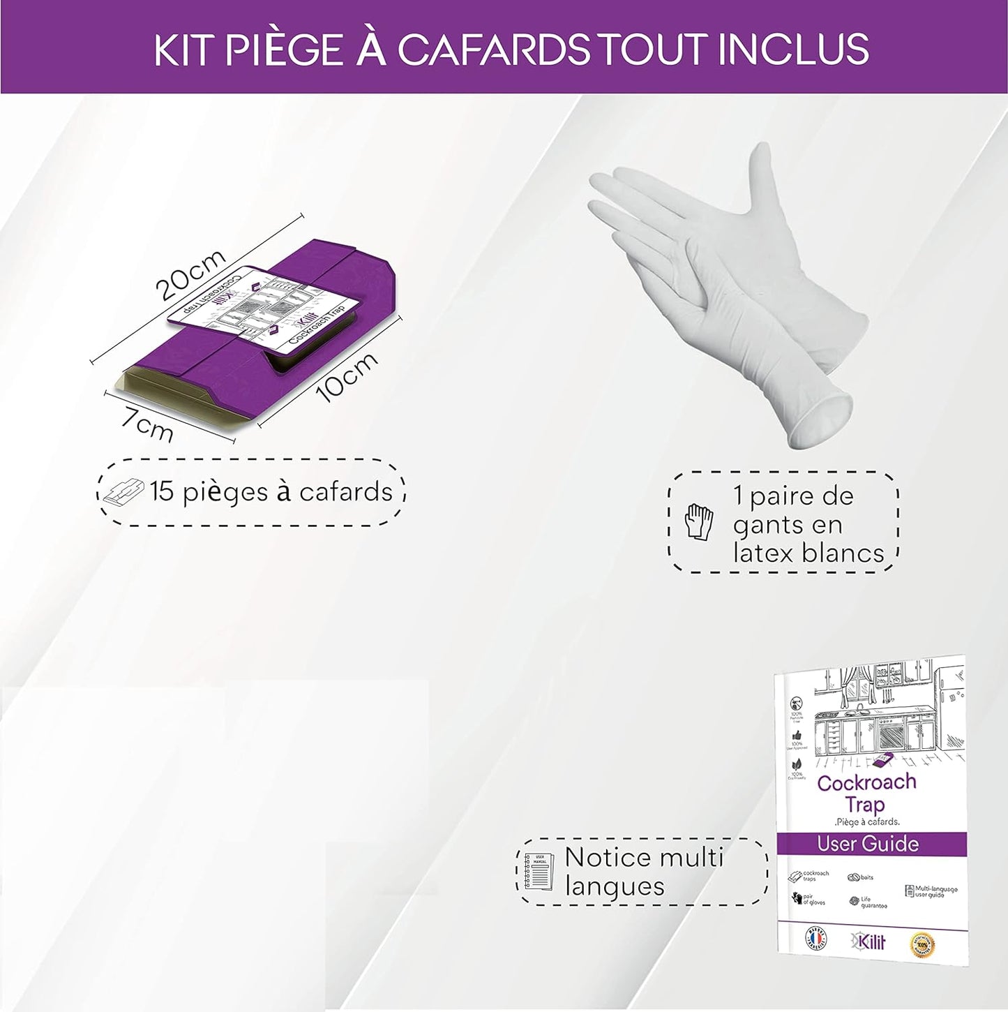 Pièges à Cafards - Pack complet Anti cafard professionnel Répulsif sans insecticide