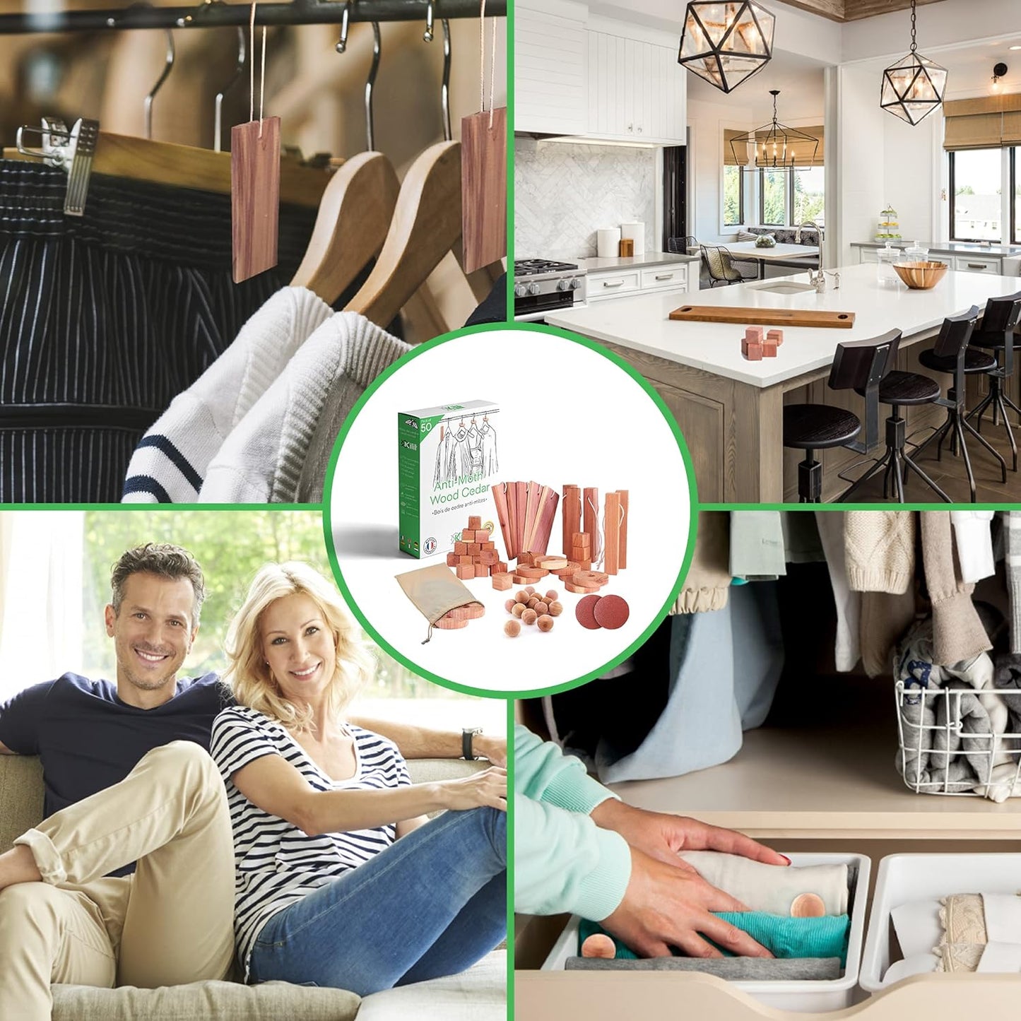 Anti Mites en Bois de Cèdre pour vêtements - 100% Naturel