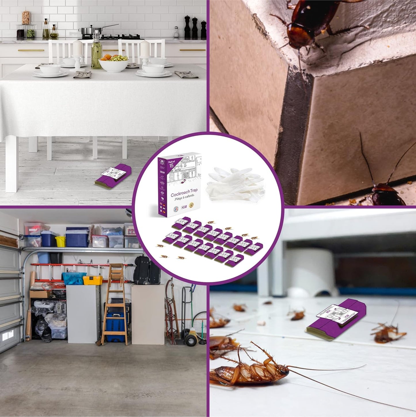 Pièges à Cafards - Pack complet Anti cafard professionnel Répulsif sans insecticide