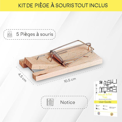 Piège Souris en Bois Puissant et Réutilisable - 100% Efficace