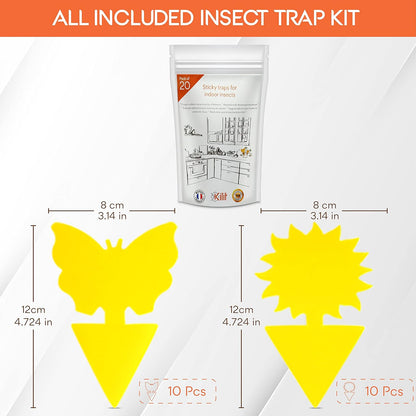 Pièges à Moucheron et à Insectes Autocollant Jaune Double Face